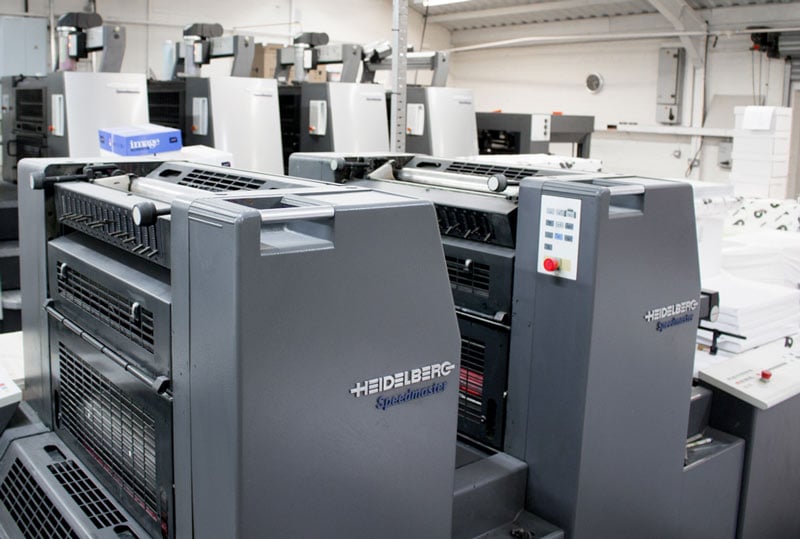 Heidelberg 2 colour press, cheap mono printing service UK